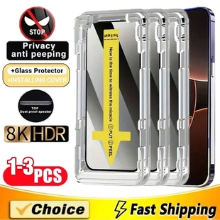 3Pcs High End Easy Installation Privacy Screen Protector For iPhone 15 Pro 16 Plus Anti-spy Glass