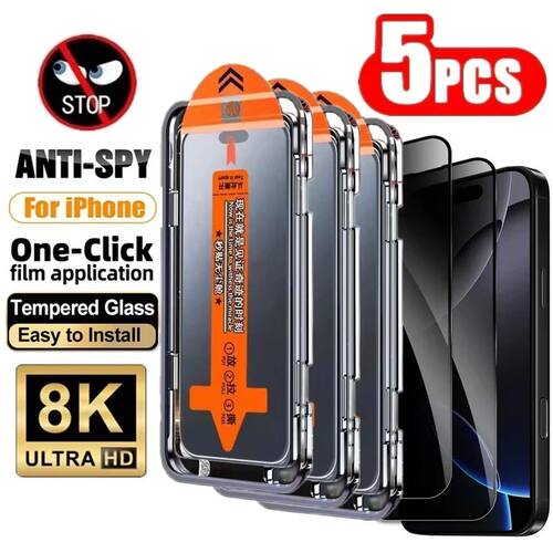 5PCS Privacy Screen Protector for iPhone 17 Pro Max 16 15 14