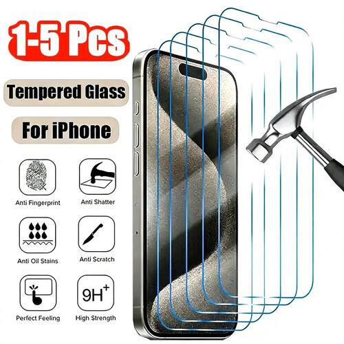 1-5Pcs Tempered Glass Film For iPhone 17 Pro Max 11 12 13 14