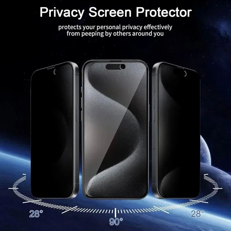 1-5Pcs Anti-spy Glass For iPhone Pro Max   Mini XR X XS MAX Plus Full Cover Privacy Screen Protector