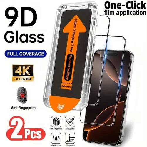 2Pcs One-click lnstallation HD Clear Tempered Glass Screen P