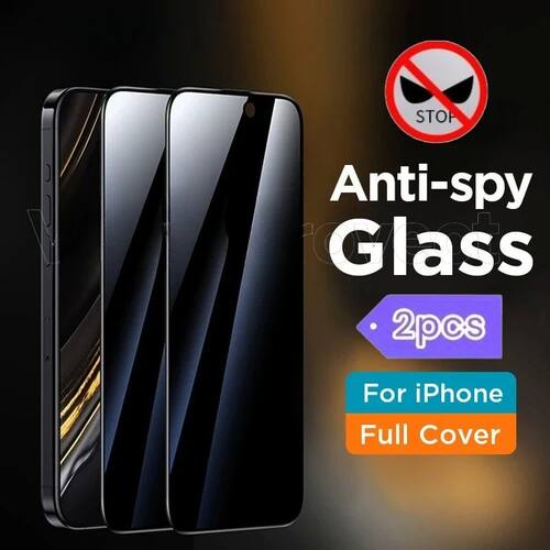 2Pcs Anti-Spy Tempered Glass For IPhone 17 16 15 14 13 12 11