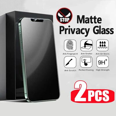2PCS Privacy Matte Tempered Glass For iPhone 11 12 13 14 15