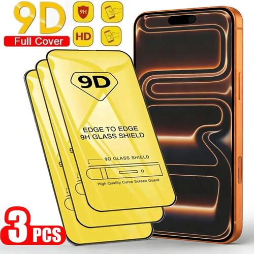 3PCS 9D Tempered Glass for iPhone17 Pro Max Air 15 14 13 12