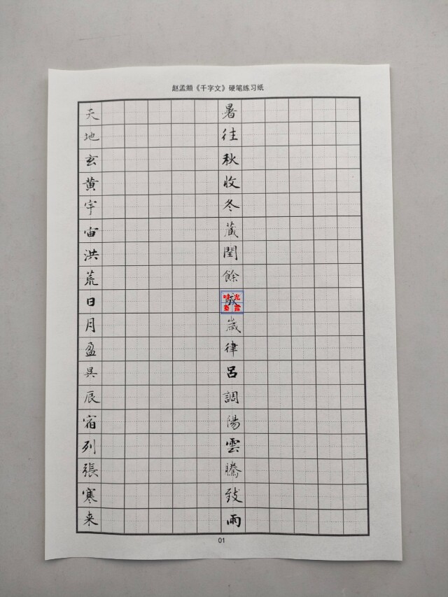 赵孟頫钢笔小楷书赵体千字文霸气临古硬笔字帖成人临摹练字贴