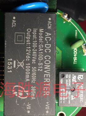 GA10D-S12 100-240Vac 50/60Hz 300mA 12Vdc 1000ma 电源模块现货