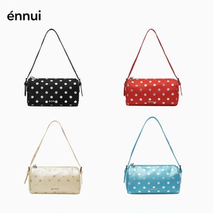 ennui 跳跃波点 原创设计圆筒迷你手提斜挎单肩包手机包女铅笔包