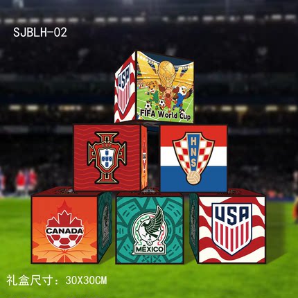 2026世界杯足球球队logo礼品盒装周边收藏纪念品球迷用品氛围装饰
