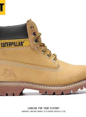 经典款马丁靴爬山CAT卡特男女大黄靴情侣款高帮真皮工装鞋机车靴