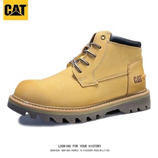 鞋 真牛皮CAT卡特大黄靴马丁靴工装 男机车登山徒步厚底防滑 款 经典