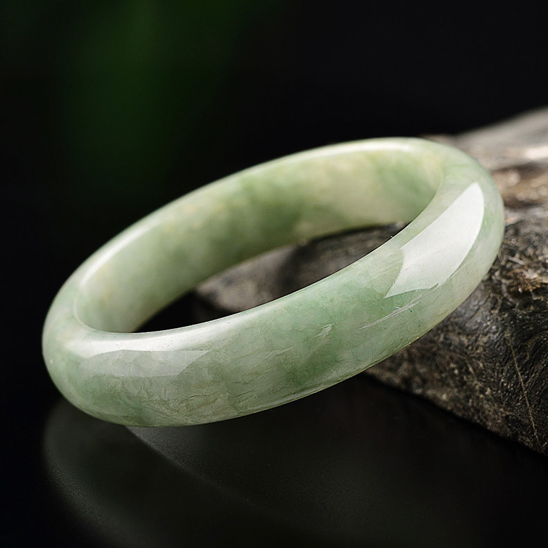 奢华传说珠宝 双双燕 缘系列缅甸玉冰种翡翠玉石手镯晴水飘花