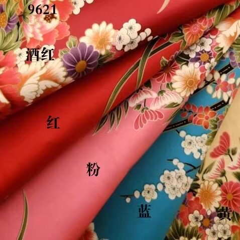 台湾客家花布 全棉描金大吕花 时尚服饰提袋包装娃衣COS服饰花卉