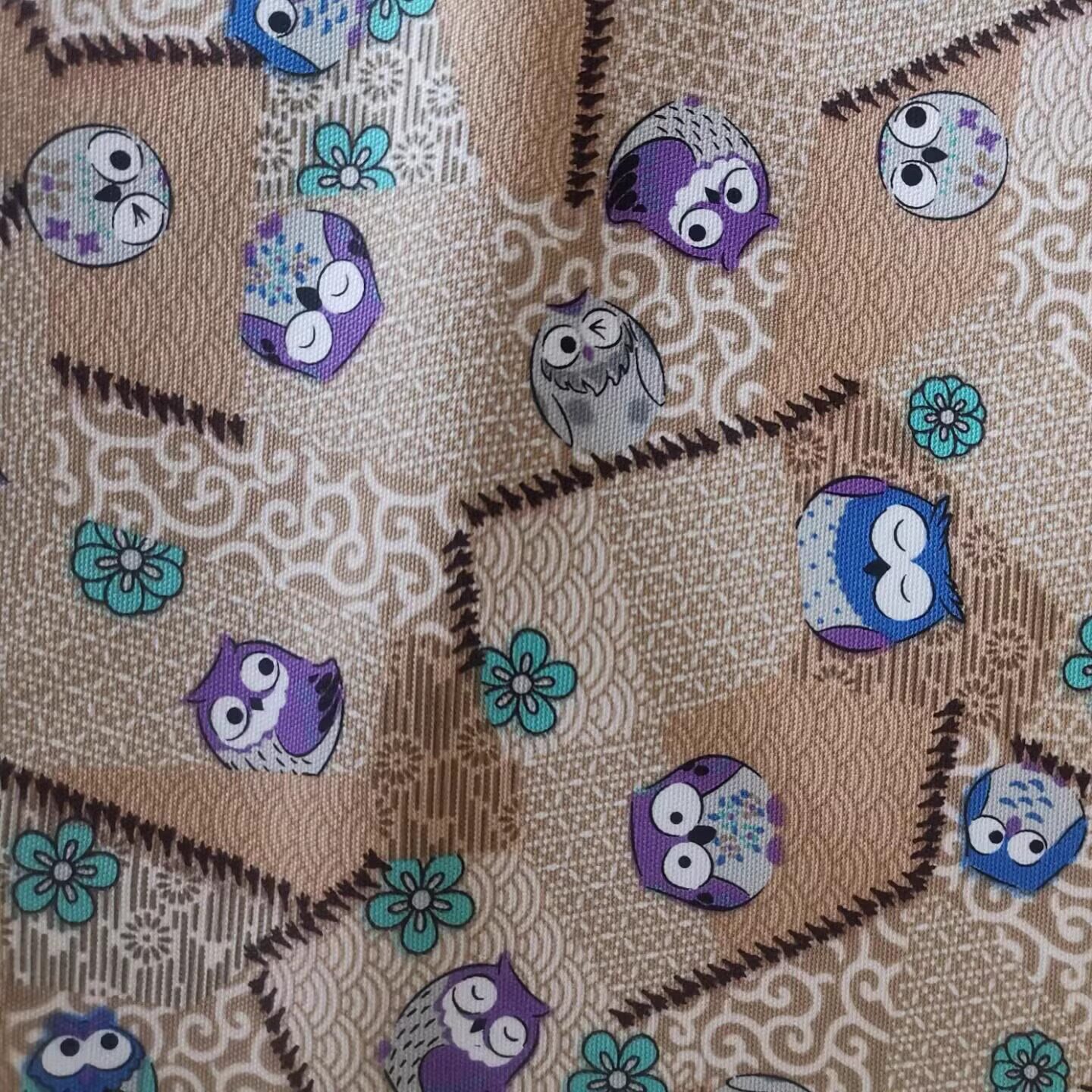 台湾进口全棉印花布 卡通风动物猫头鹰花朵 儿童服装DIY手工拼布
