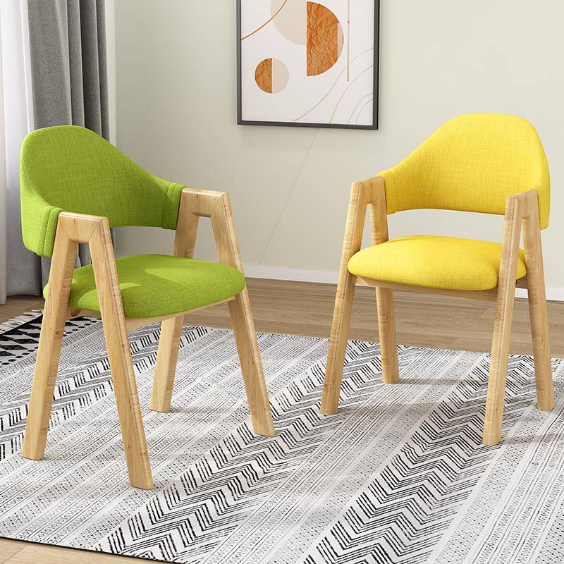 米悦北欧纯实木a字餐椅家用靠背椅布艺书桌椅子洽谈椅简约奶茶店