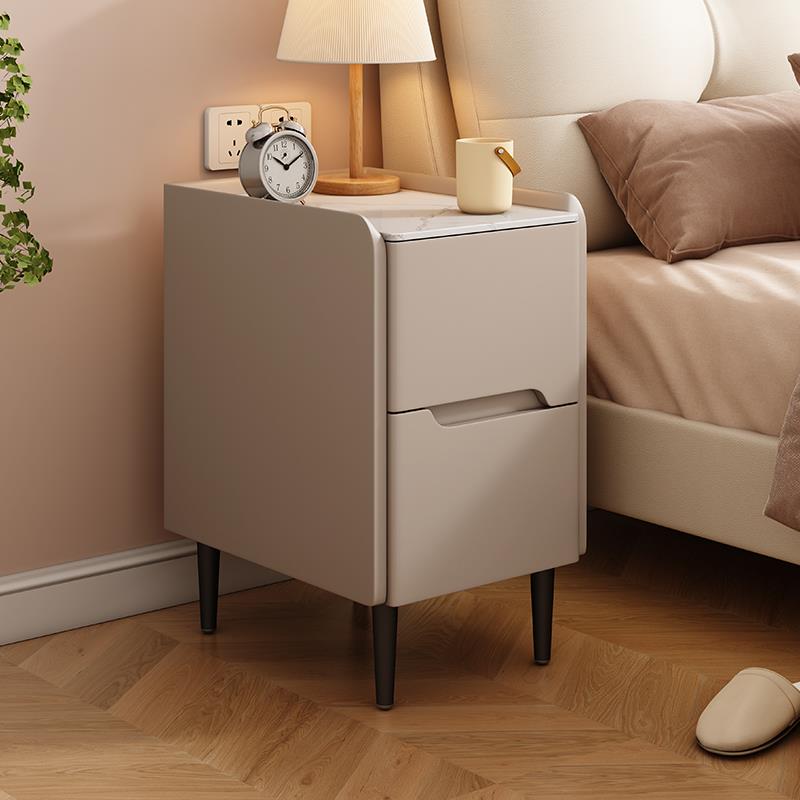 米悦超窄全实木松木岩板床头柜现代简约迷你20cm小型轻奢小户型收