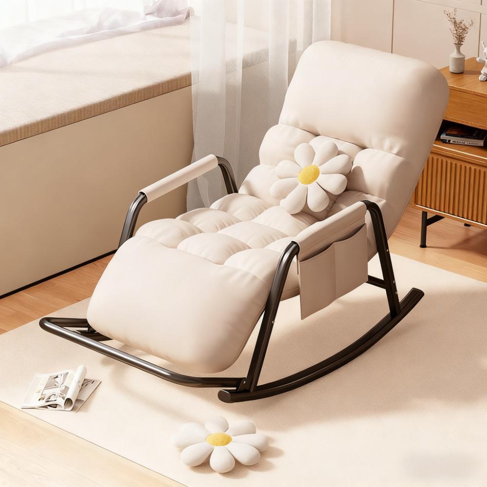 米悦躺椅折叠午休椅可躺可睡摇椅户外阳台单人靠背椅客厅休闲懒人