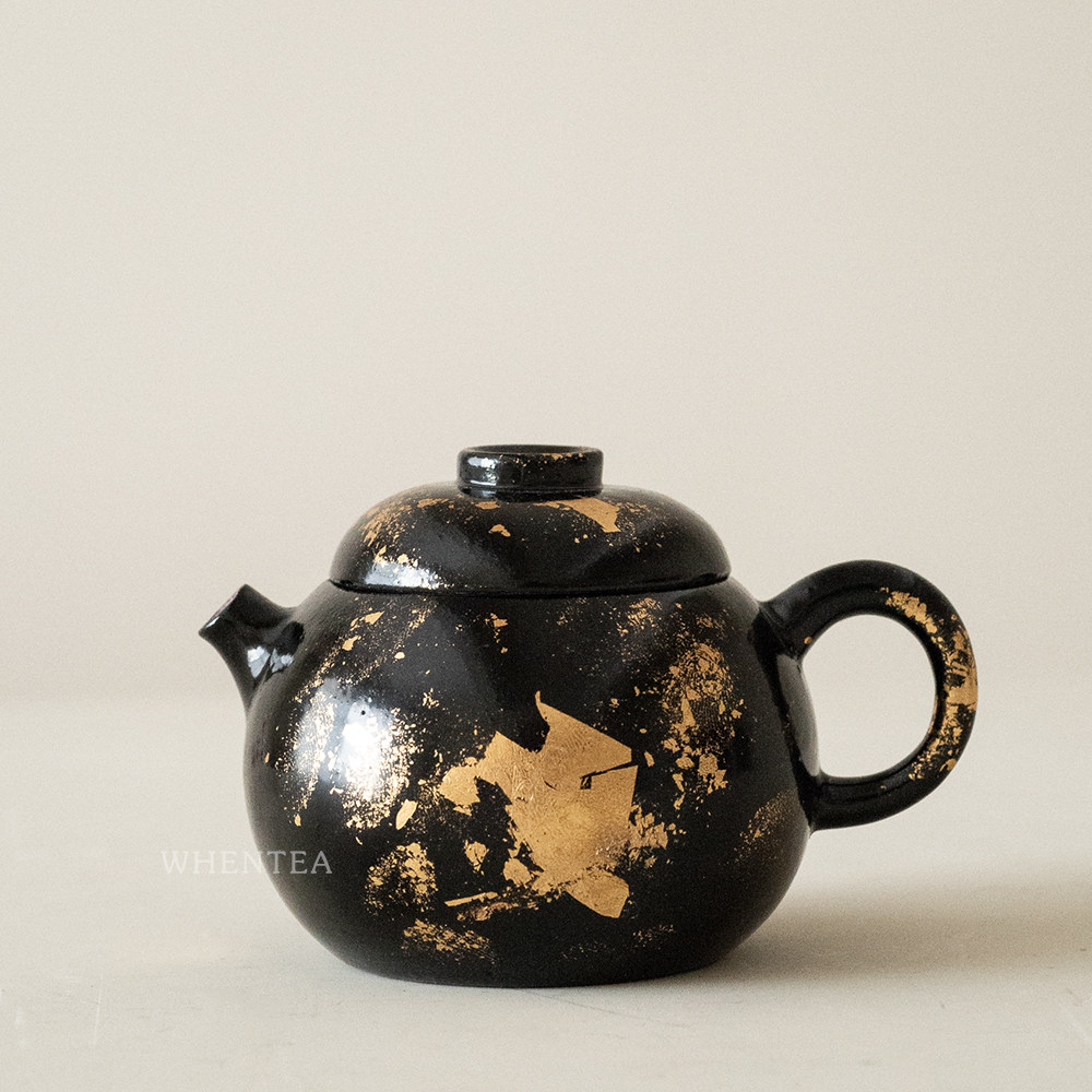 闻说WUSEI大漆手工金箔圆融茶壶