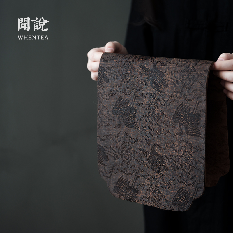 闻说香云纱茶席禅意风桌旗