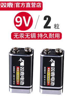 双鹿9v电池方块电池6F22方形碳性电池万用表万能表音响玩具麦克风遥控器体温枪9v叠层电池