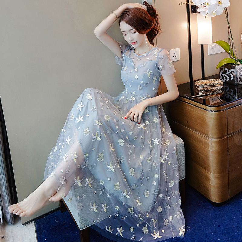Öг¤¿îÀäµ·çÆøÖÊÁ¬ÒÂȹŮÏļ¾Çï×°2018п°æÎÂÈᳬÏÉÊÕÑüȹ×Ó