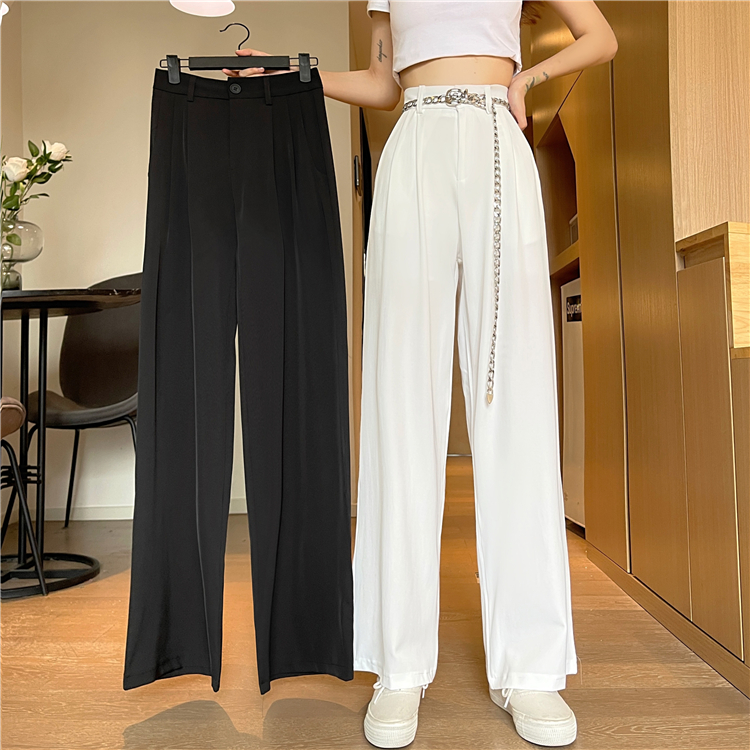 Real price new high waist slim and versatile straight casual pants for women in spring and summer