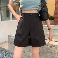 Real price 2021 new Korean elastic waist leisure wide leg shorts for women