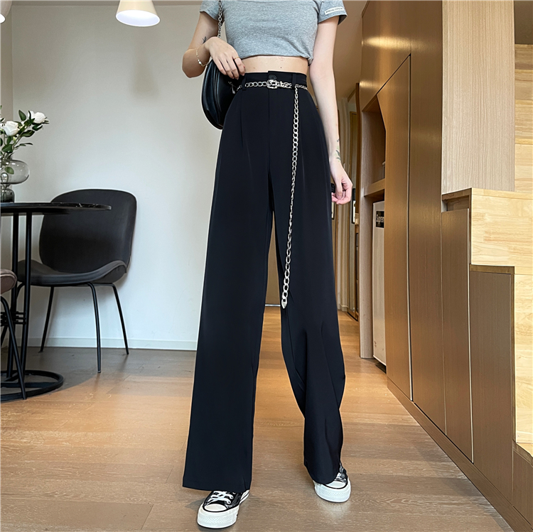 Real price new high waist slim and versatile straight casual pants for women in spring and summer