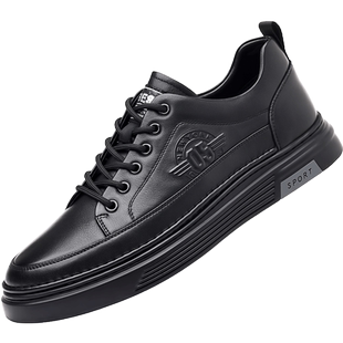 商务休闲鞋男真皮男鞋小码35百搭36透气37小个子皮鞋男单鞋板鞋潮