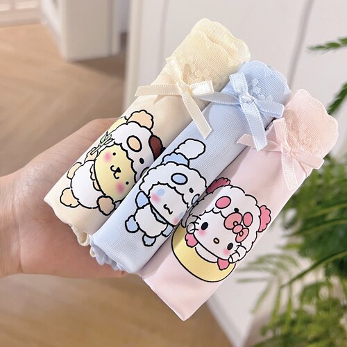 甜心出击~冰丝透气三丽欧kitty可爱女三角裤抗菌舒适纯欲内裤学生
