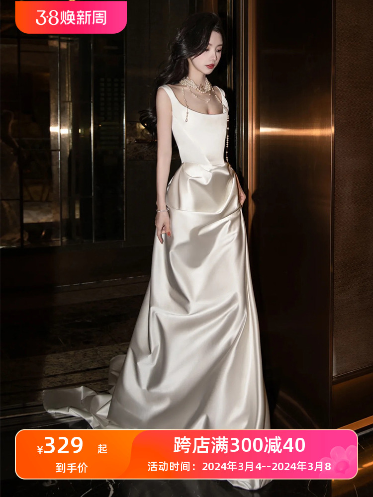Summer advanced wedding dress, evening dress, high-end, lifting effect, lace dress Summer advanced wedding dress, evening dress, high-end, lifting effect, lace dress