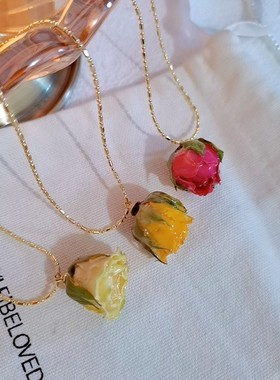 干花永生花复古女原创小众项链