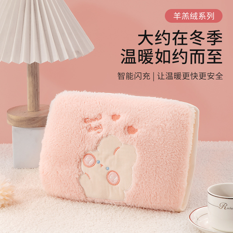 卡通充电热水袋女生暖肚子暖手宝可爱双插手国标办公热水袋暖被窝