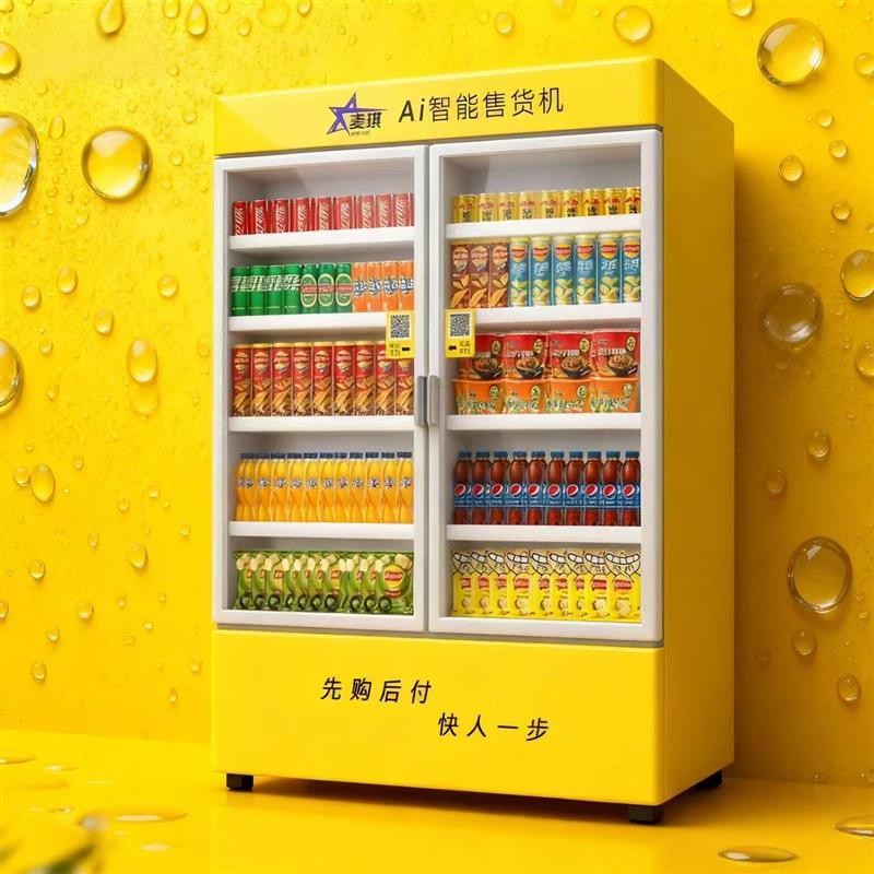 AI自动售货机扫码开门自助贩卖机饮料零食无人商用售卖机