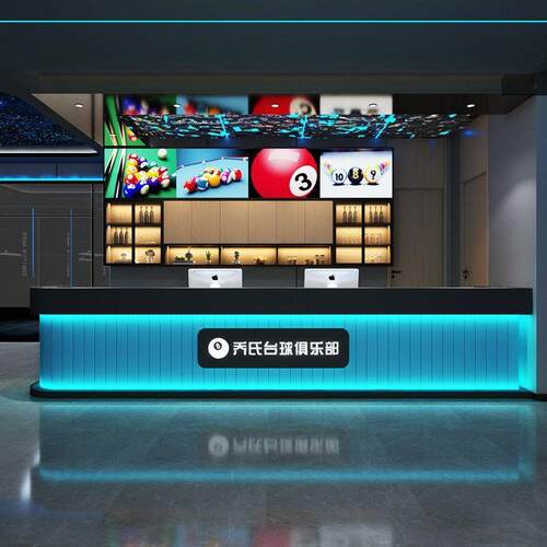 现代轻奢酒吧吧台台球厅健身房KTV酒店前台接待台电竞网
