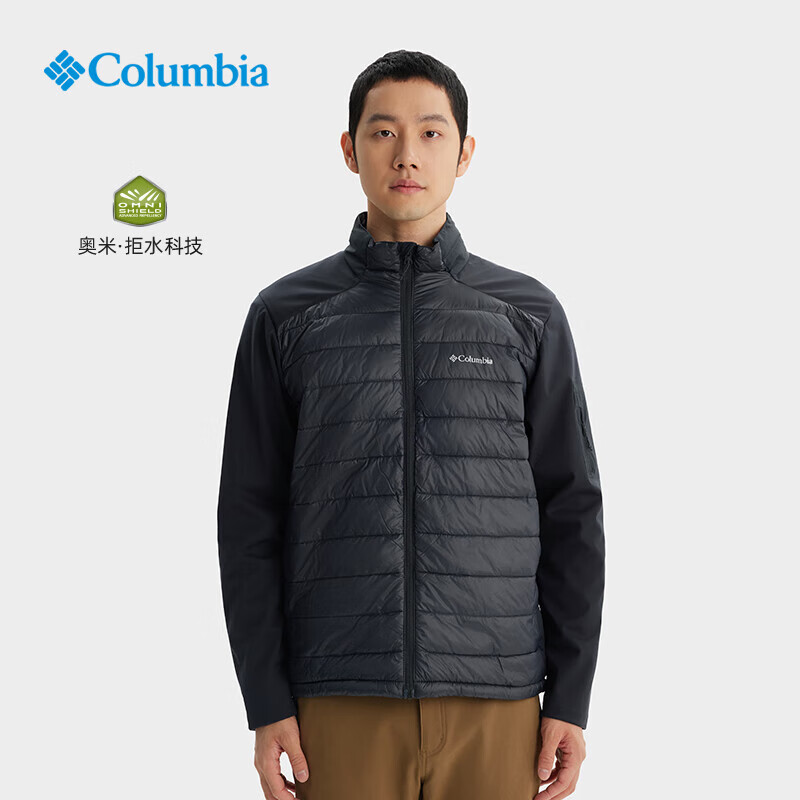 哥伦比亚户外男拒水保暖软壳衣