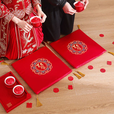 跪垫结婚敬茶跪垫坐福垫一对敬酒跪拜喜垫新娘改口婚庆结婚坐福垫