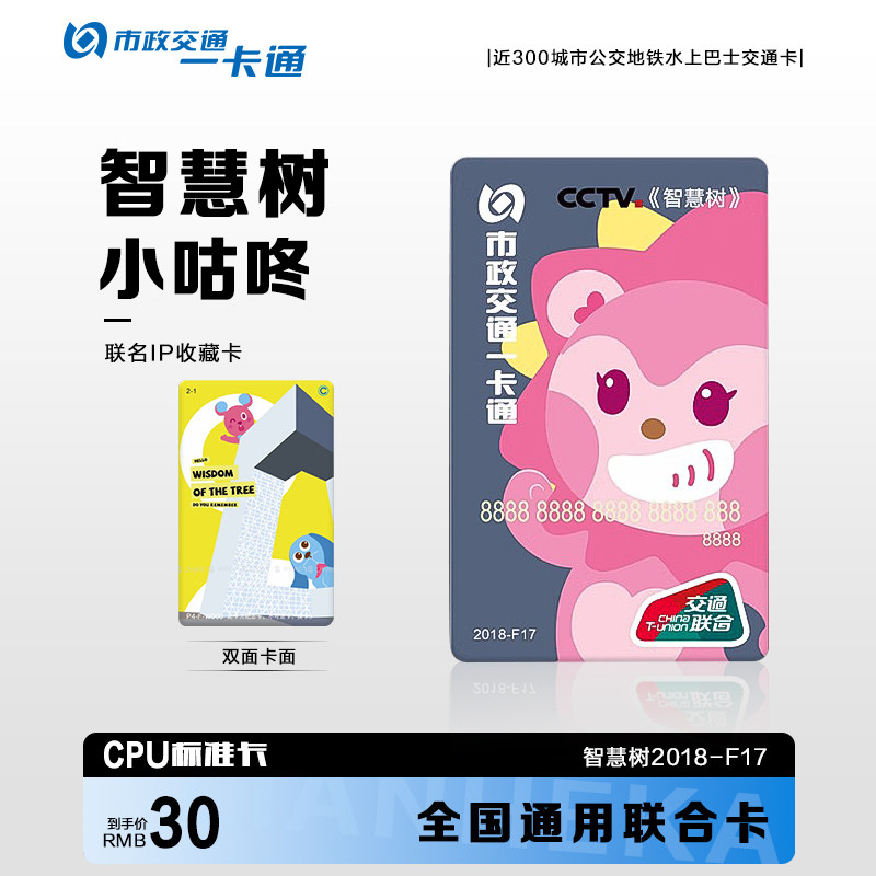 北京市一卡通公交地铁卡全国通用交通联合卡CCTV少儿智慧树收藏款图片