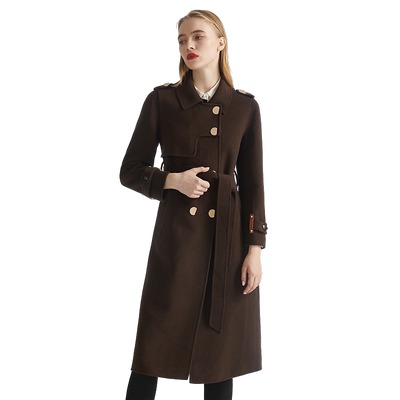 英伦风修身显瘦高端双面羊绒大衣