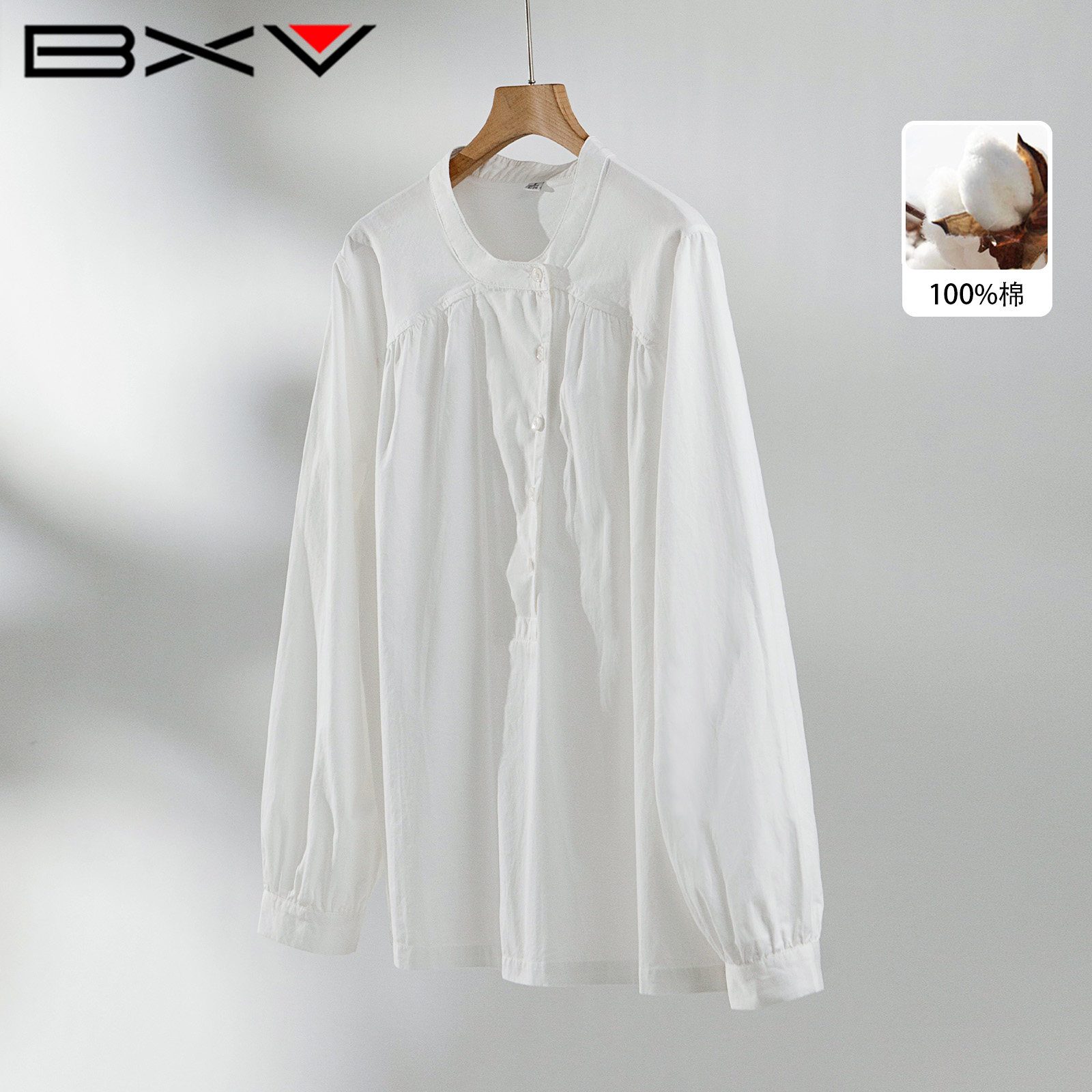BXV夏季薄款真丝衬衫新中式国风