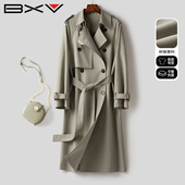 小个子休闲高级感外套潮 新款 BXV双排扣风衣外套女中长款 2026春季