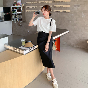 现货 高腰开叉半身裙套装+宽松短袖297-093-P125-K178图片