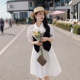 现货夏季显瘦设计撞色收腰衬衫裙297-111-P115-K168，女装连衣裙，艾艾淮淮