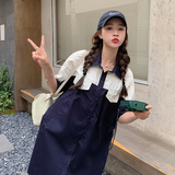 现货撞色抽绳宽松设计感连衣裙297-192-P115-K168，女装连衣裙，艾艾淮淮
