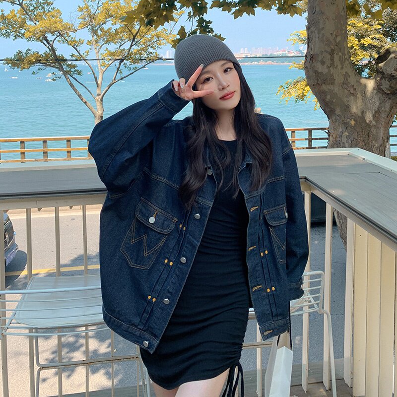 现货私服复古刺绣设计款牛仔外套廊形休闲韩版297-8031-P145-K198,女装短外套,艾艾淮淮