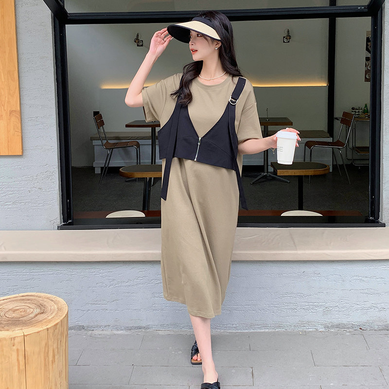 现货拼接假两件连衣裙297-231-P115-K168,女装连衣裙,艾艾淮淮