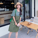 现货工装风背带裙+T两件套297-207-P125-K178,单裙P95-K148，女装套装/套裙，艾艾淮淮
