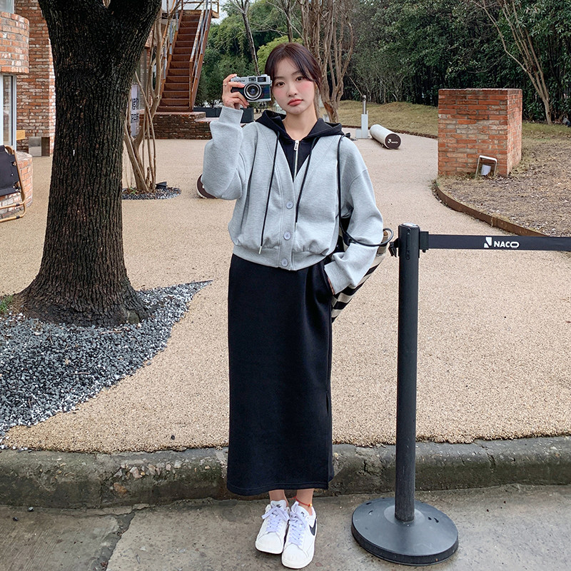 现货早春小个子休闲卫衣连衣裙假两件套装297-031,女装套装/套裙,艾艾淮淮
