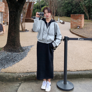 现货  早春 小个子休闲卫衣连衣裙假两件套装297-031图片