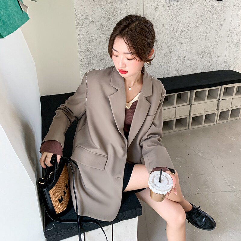 现货西装外套女韩版宽松炸街廊形休闲上衣297-8023-P120-K178,女装西装,艾艾淮淮