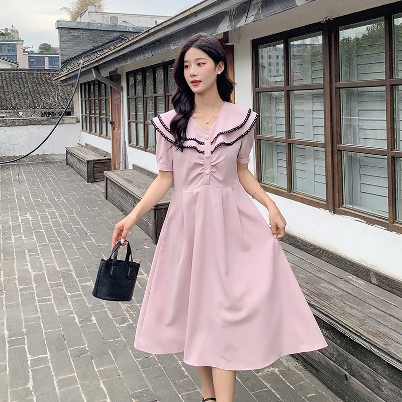 现货气质海军领连衣裙297-103-P115-K168,女装连衣裙,艾艾淮淮